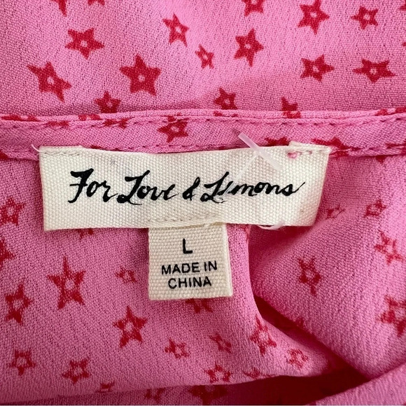 For Love & Lemons Twinkle Slip Dress Pink Strappy Cottagecore Feminine size L - Picture 10 of 12